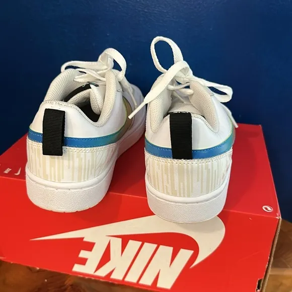 New in Box Athentic Youth Nike Multi Color Court Borough Low Basketball Shoes