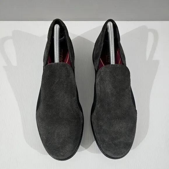 NEW Munro Clay Slip On Wedge Sneaker Loafer Womens Gray Suede Leather Size 10.5