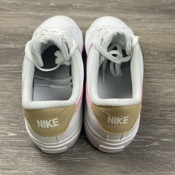 NEW Nike Court Legacy GS Big Girls Size 6Y Shoes DA5380-115, White / Pink NEW