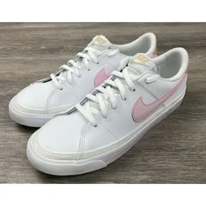 NEW Nike Court Legacy GS Big Girls Size 6Y Shoes DA5380-115, White / Pink NEW