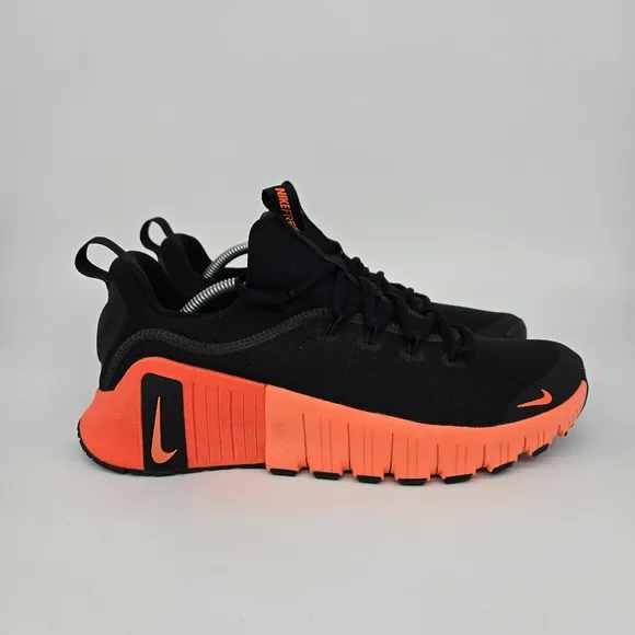 New Nike Free Metcon 6 'Black Hyper Orange' Men's Workout Shoes Size 8.5