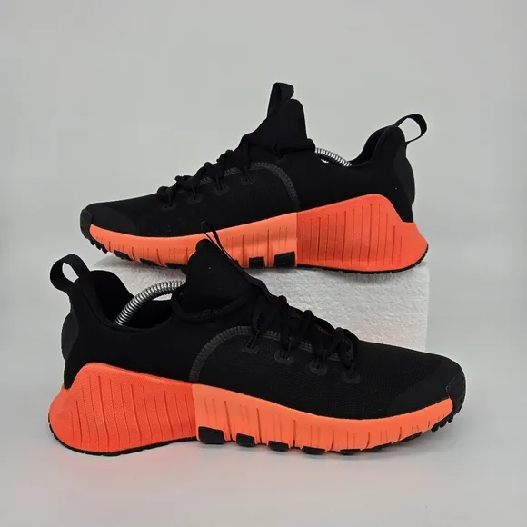 New Nike Free Metcon 6 'Black Hyper Orange' Men's Workout Shoes Size 8.5