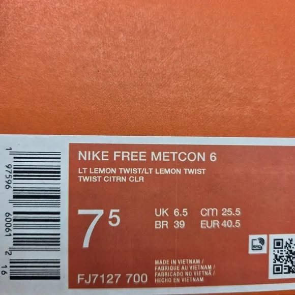 New Nike Free Metcon 6 Light Lemon Twist Men's Workout Shoes Size 7.5