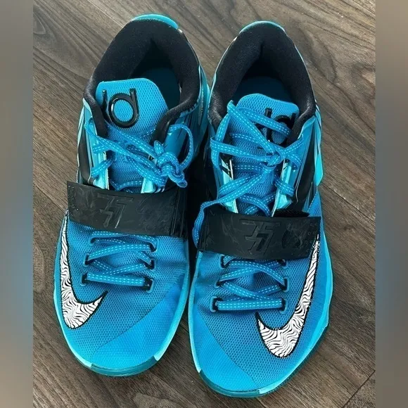 NEW Nike KD 7 Mens 10 Blue Clearwater Low Top Basketball Shoes Sneakers
