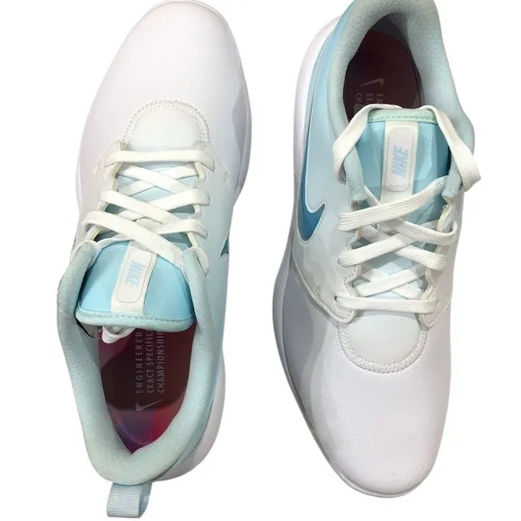 NEW Nike Roshe Golf Shoes Women’s 10.5 White Aqua Blue Ombré NRG Performance