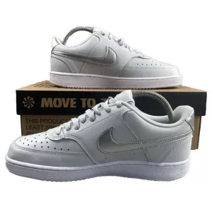 New Nike Shoes Court Vision Low‎ Womens 9.5 Pure Platinum Silver Mens 8 Unisex