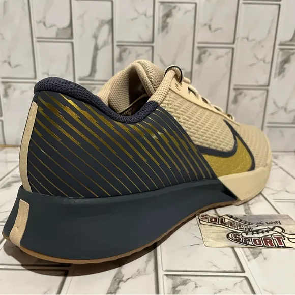 New Nike Zoom Vapor Pro 2 HC PRM Tennis Shoes Blue Gold Tan Mens Size 12