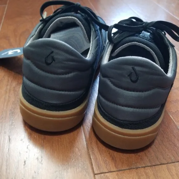 NEW! OLUKAI MEN'S PŪNINI BLACK/DARK SHADOW