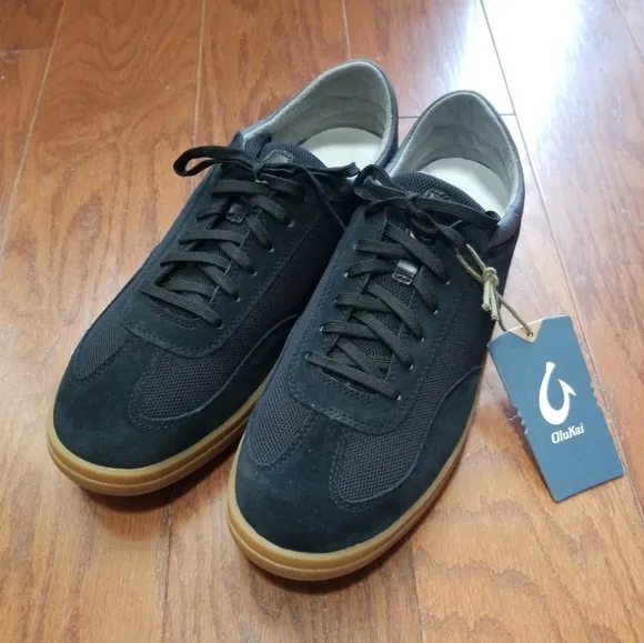 NEW! OLUKAI MEN'S PŪNINI BLACK/DARK SHADOW