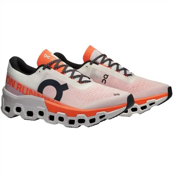 NEW ON RUNNING men's cloudmonster 2 running shoes in undyed/flame