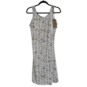NEW PrAna Skypath Dress XL White w/Multicolor Pattern Knit Sleeveless Shelf Bra