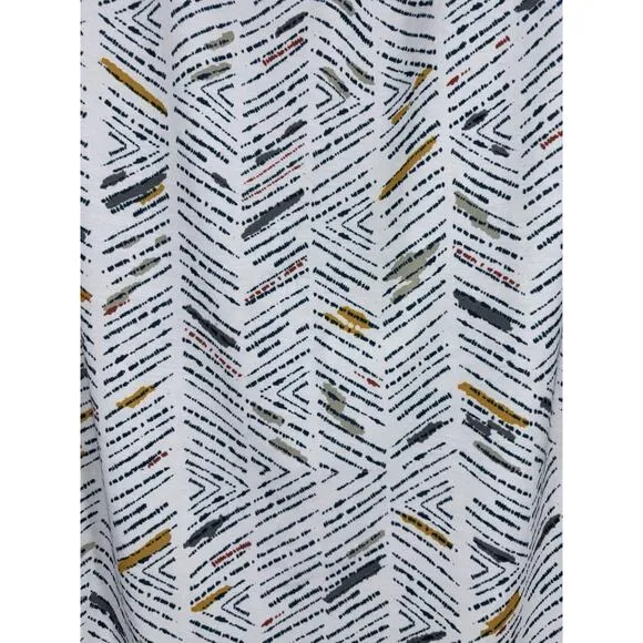 NEW PrAna Skypath Dress XL White w/Multicolor Pattern Knit Sleeveless Shelf Bra