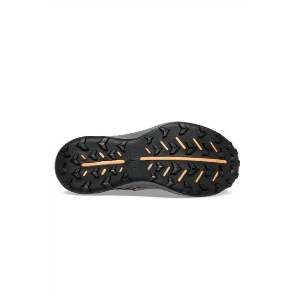 NEW SAUCONY men's endorphin edge trail running shoes in black/gold