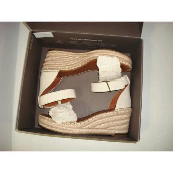 New Womens 9 M Sandal Shoe Franco Sarto Wedge Clemens Platform Espadrille Flower
