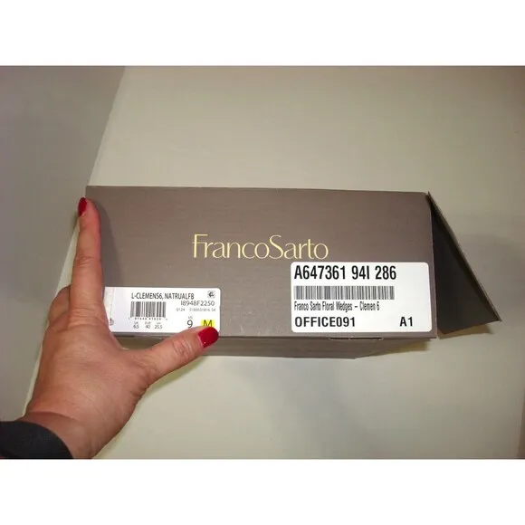 New Womens 9 M Sandal Shoe Franco Sarto Wedge Clemens Platform Espadrille Flower