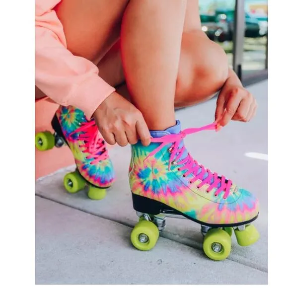 NEW Yoki Tie Dye ROLLER SKATES Women's 8 Men's 6.5 Catching Wind Cosmic Roller