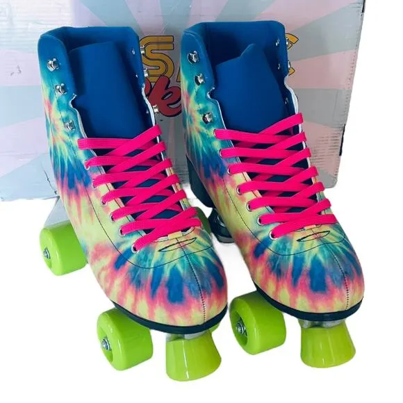 NEW Yoki Tie Dye ROLLER SKATES Women's 8 Men's 6.5 Catching Wind Cosmic Roller