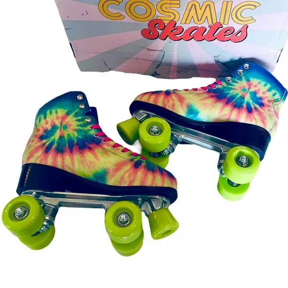 NEW Yoki Tie Dye ROLLER SKATES Women's 8 Men's 6.5 Catching Wind Cosmic Roller
