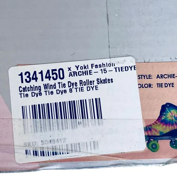 NEW Yoki Tie Dye ROLLER SKATES Women's 8 Men's 6.5 Catching Wind Cosmic Roller