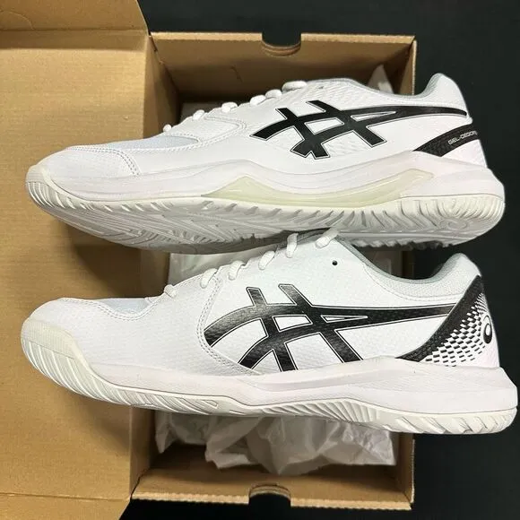 New Asics Gel Dedicate 8 Tennis Court Shoes Sneakers White Black 11.5