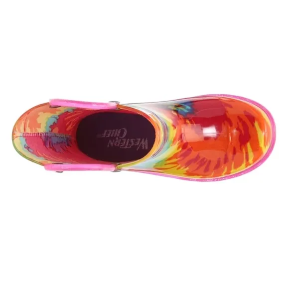 NIB Kids Tie Dye Rain Boot Light Up Western Chief Toddler Size 5