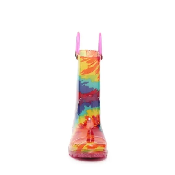 NIB Kids Tie Dye Rain Boot Light Up Western Chief Toddler Size 5