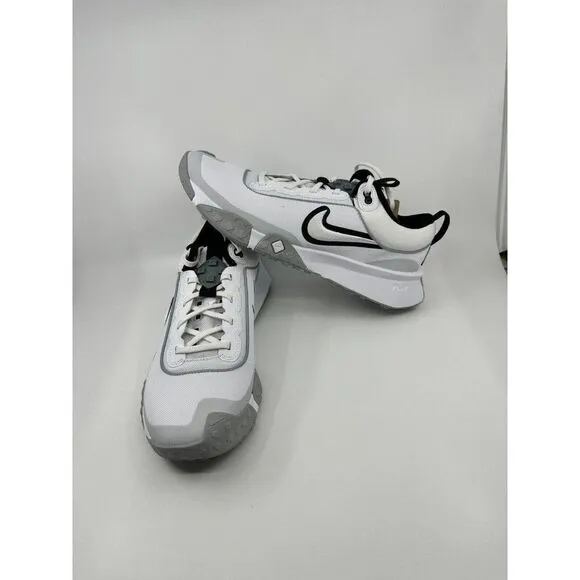 Nike Air Diamond Varsity Turf Low White Grey Black Baseball FN7454-100 Mens 10