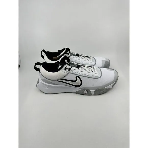 Nike Air Diamond Varsity Turf Low White Grey Black Baseball FN7454-100 Mens 10
