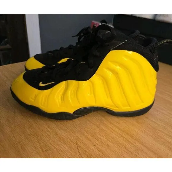 NIKE AIR FOAMPOSITE ONE GS SIZE 1Y WU TANG OPTI YELLOW BLACK  644791-701