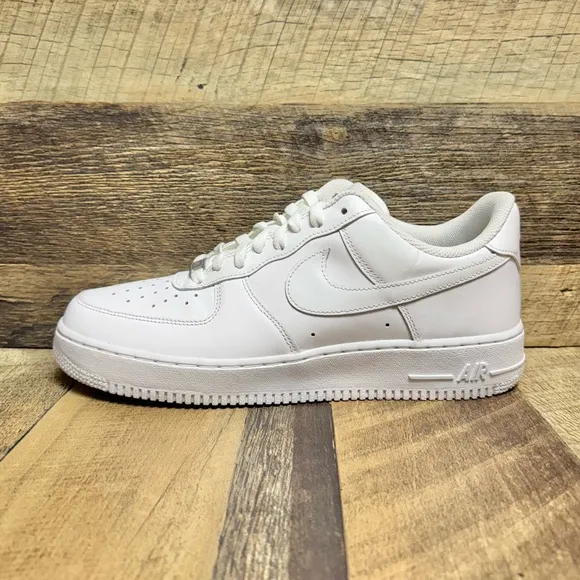 Nike Air Force 1 '07 Triple White Athletic Sneakers Size 10.5 Men’s / 12 Women’s