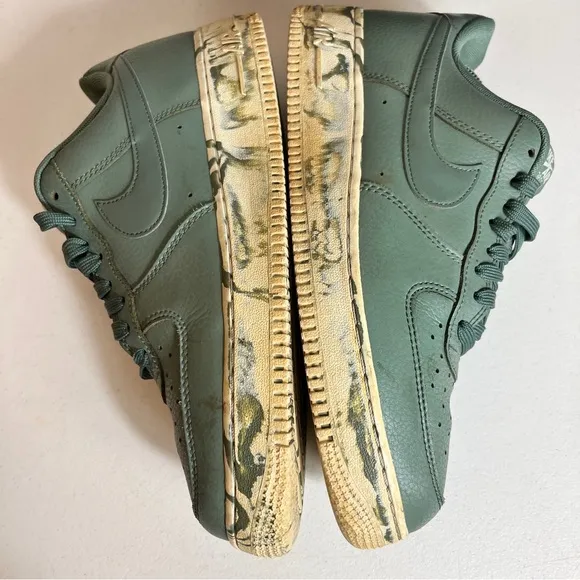 Nike Air‎ Force 1 Low AF1 Clay Green Marble Shoes AJ9507-300 Size 9.5 (Bin B17)