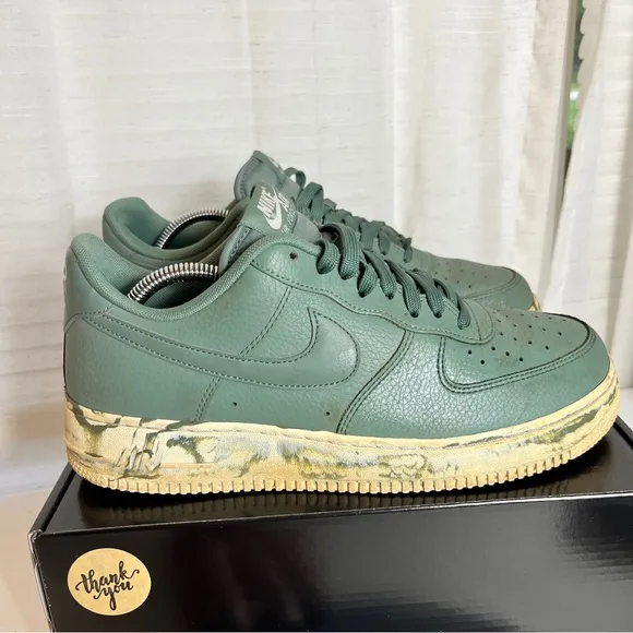 Nike Air‎ Force 1 Low AF1 Clay Green Marble Shoes AJ9507-300 Size 9.5 (Bin B17)
