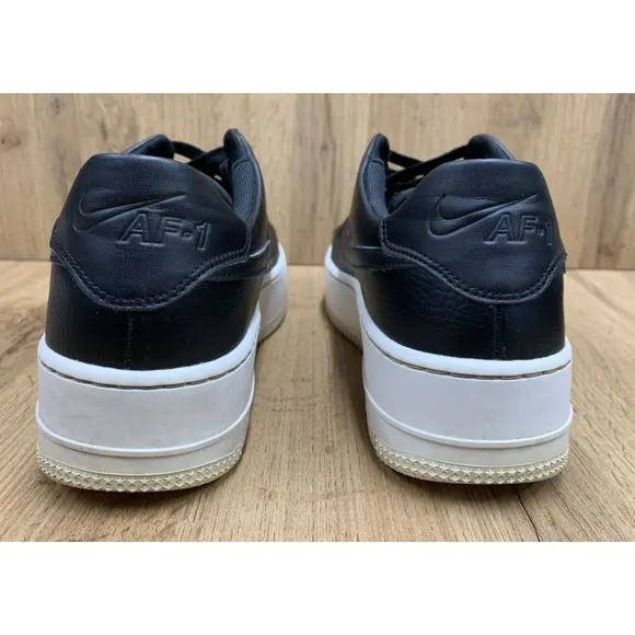 NIKE Air Force 1 Sage Women's Platform Sneakers Black Leather Size 10 AR5349-002