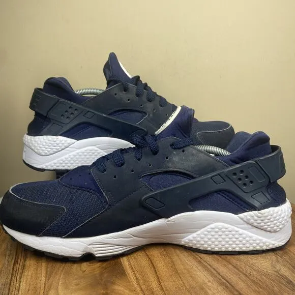 Nike Air Huarache Midnight Navy Mens Blue White Size 13 Athletic Running Shoes