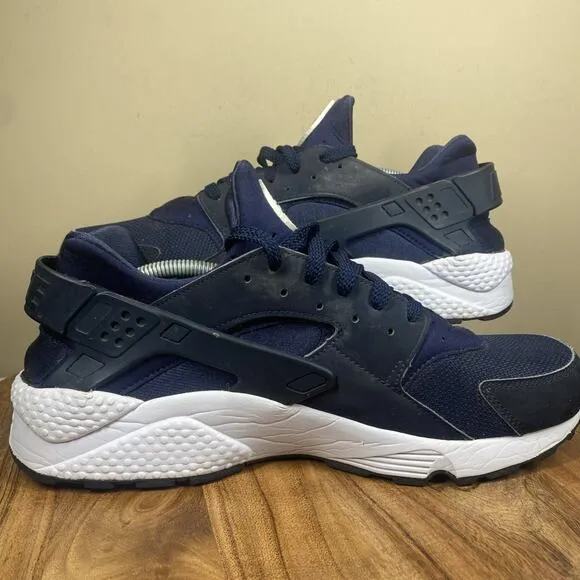Nike Air Huarache Midnight Navy Mens Blue White Size 13 Athletic Running Shoes