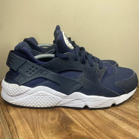 Nike Air Huarache Midnight Navy Mens Blue White Size 13 Athletic Running Shoes