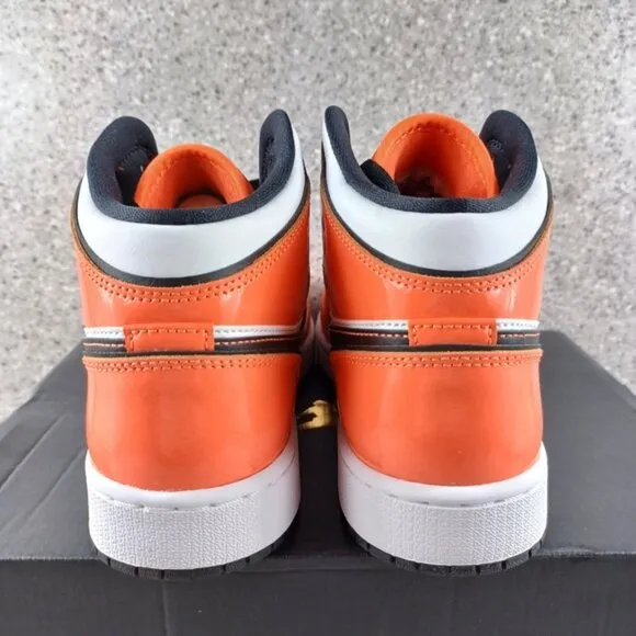 Nike Air Jordan 1 Mid Turf Orange Patent Leather Sneakers Shoes 6.5Y 7Y …