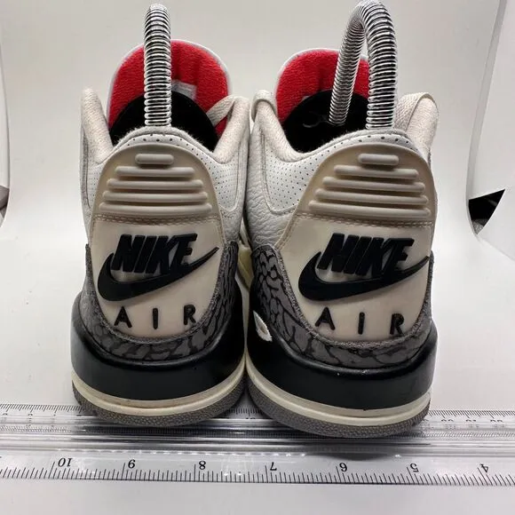 Nike Air Jordan 3 Retro White Cement Reimagined Basketball Sneakers Size 3.5Y