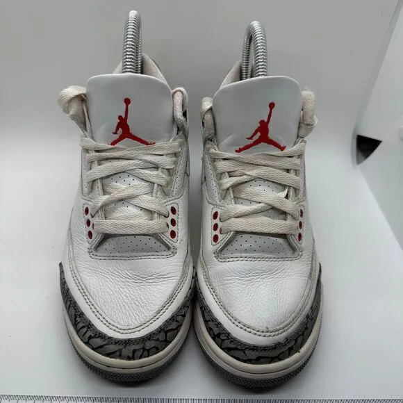 Nike Air Jordan 3 Retro White Cement Reimagined Basketball Sneakers Size 3.5Y