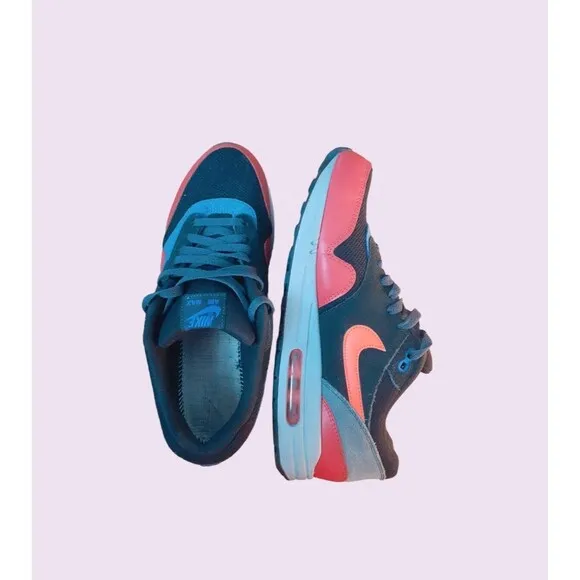 Nike Air Max 1 Black Clay Crimson Men Sneakers Size 9.5