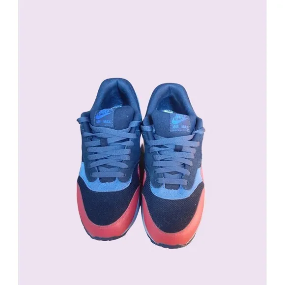 Nike Air Max 1 Black Clay Crimson Men Sneakers Size 9.5