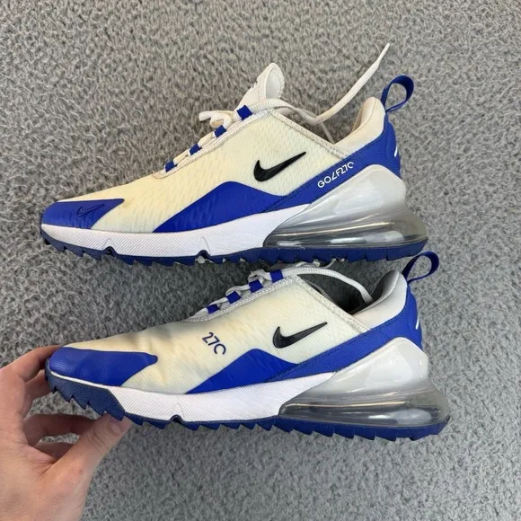 Nike Air Max 270 Golf Shoes Turf White Racer Blue CK6483-106 Men's Size 9