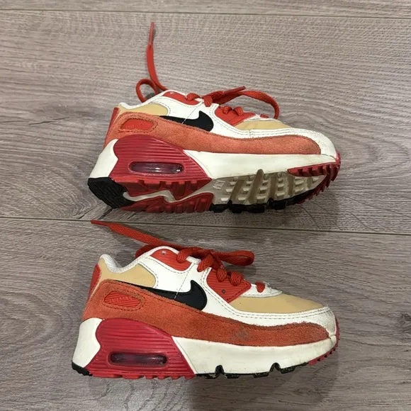 Nike Air Max 90 Leather TD 'Sesame Red Clay’ kids shoes