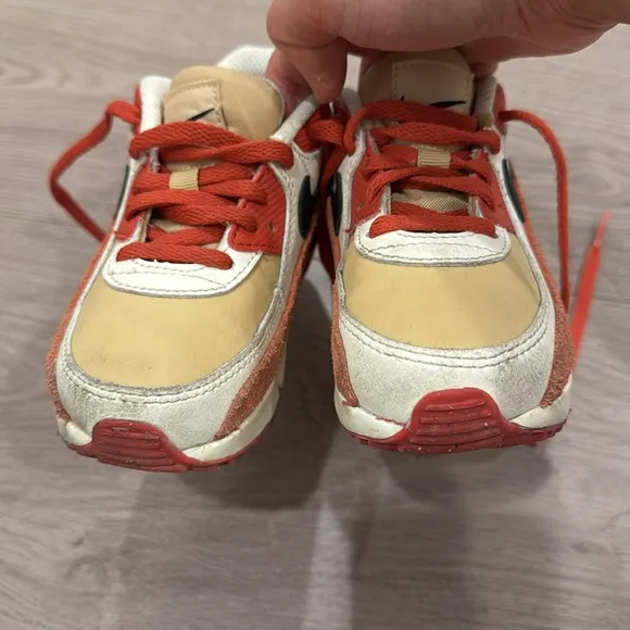 Nike Air Max 90 Leather TD 'Sesame Red Clay’ kids shoes