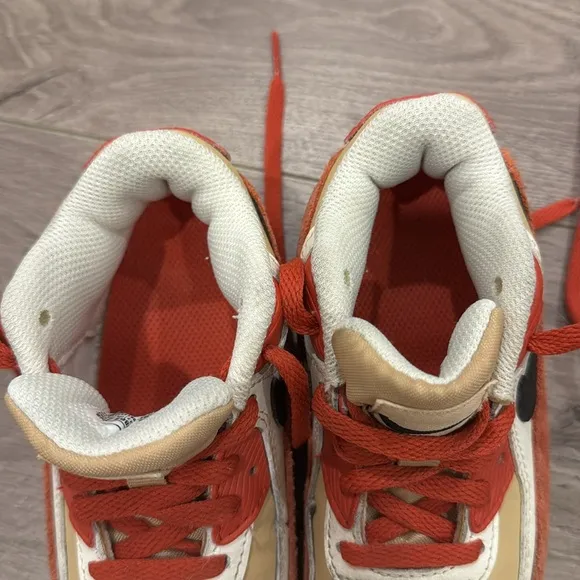 Nike Air Max 90 Leather TD 'Sesame Red Clay’ kids shoes