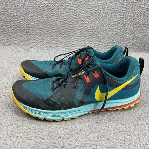 Nike Air Shoes Zoom Pegasus Men's 15 Colorblock Trail Geode Teal Running Sneaker