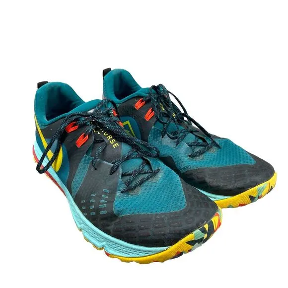 Nike Air Shoes Zoom Pegasus Men's 15 Colorblock Trail Geode Teal Running Sneaker