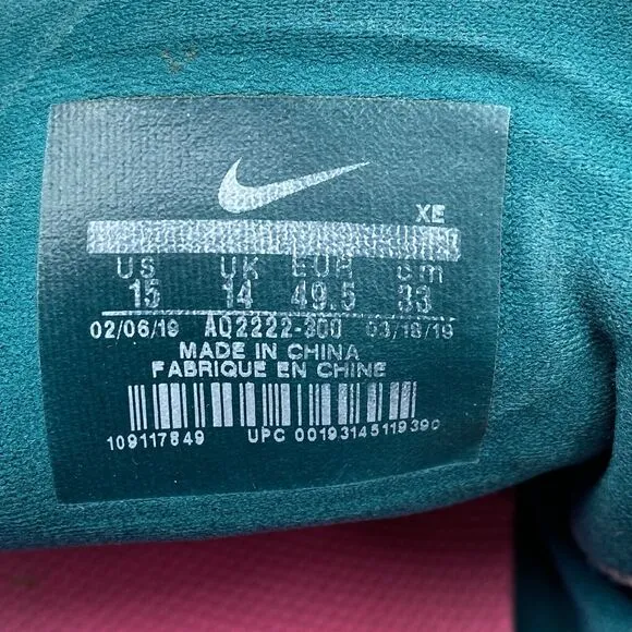 Nike Air Shoes Zoom Pegasus Men's 15 Colorblock Trail Geode Teal Running Sneaker