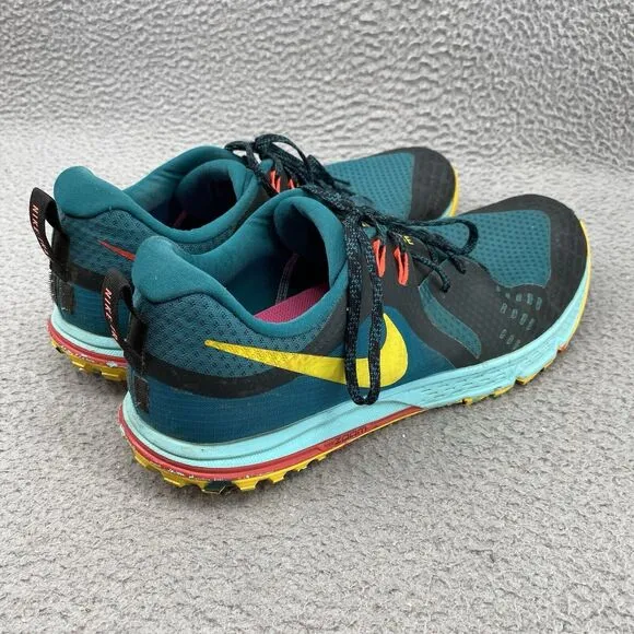 Nike Air Shoes Zoom Pegasus Men's 15 Colorblock Trail Geode Teal Running Sneaker