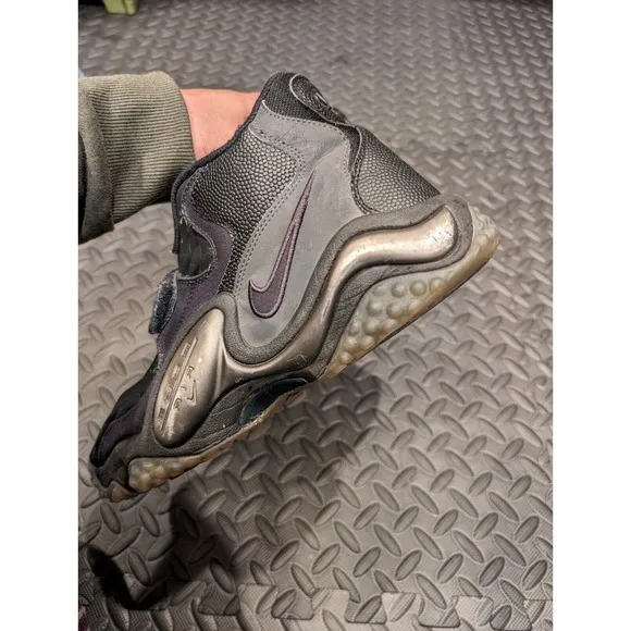 Nike Air Zoom Turf Jet 97 Barry Sanders‎ Mens 11.5 Triple Black Sneakers Shoes